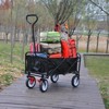 RISOKEYS Collapsible Outdoor Utility Wagon Cart,with Adjustable Handle,Foldable Design & 600D polyester Fabric for Beach, Garden,Shopping - 2 of 4