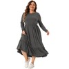Agnes Orinda Women's Plus Size V Neck Flowy Tiered with Pockets Vacation Casual Maxi A Line Dresses - 3 of 4