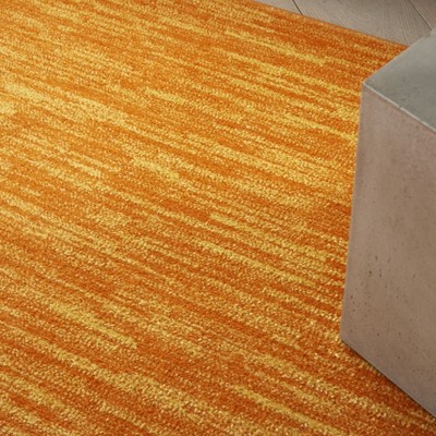 Sunburst Orange 6' x 9' Easy Care Indoor Outdoor Rug