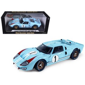 1966 Ford GT 40 MK II RHD (Right Hand Drive) #1 Light Blue Miles - Hulme Le Mans 1/18 Diecast Model Car by Shelby Collectibles - 1 of 4
