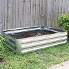 Sunnydaze Raised Corrugated Galvanized Steel Rectangle Garden Bed for Plants, Vegetables, and Flowers - 47" W x 11.75" H - image 3 of 4