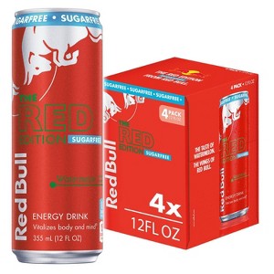 Red Bull Sugar Free Red Edition Energy Drink - 4pk/12 fl oz Cans - 1 of 4