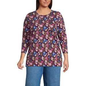 Lands' End Women's 3/4 Sleeve Cotton Supima Tunic - 1 of 3