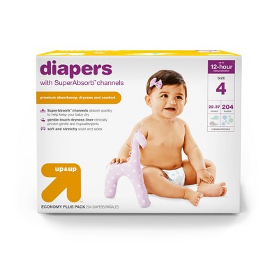 Diapers Economy Plus Pack - Size 4 - 204ct - up & up™