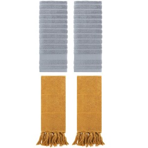 REGALWOVEN 4 Packs Solid Absorbent Soft Cotton Hand Towels 14" x 30" - 1 of 4