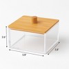 Cosmetic Organizer with Bamboo Lid, Clear Square Nonslip Acrylic Makeup, Cotton Ball & Swab Storage Box, Multi Purpose Vanity Organizer - 3 of 3