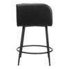 Counter Stool – 34.6" H With Black Faux Leather Seat & Powder-Coated Steel Frame (Set of 2) By Zuo Modern - 2 of 4