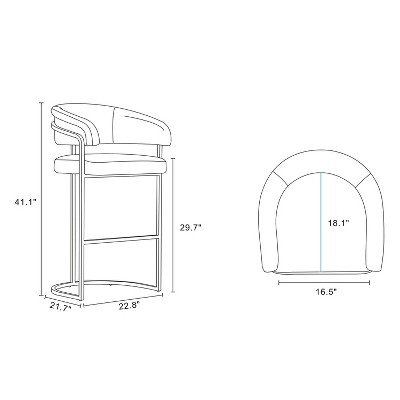 Augusta Light Gray Leatherette Barstools with Metal Frame, Set of 3