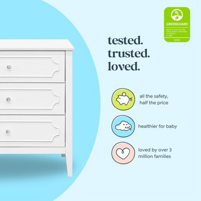 Chloe Regency White Crystal-Knobbed Nursery Dresser