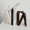 Itopfox Resin Thinker Bookends Pair Modern Abstract Decorative Book Ends for Heavy Books Office Shelf Decor Waterproof 2 Piece - 3 of 4