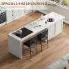 Bar Stools Set of 2, Wooden Barstools with Back & Footrest & Thick Cushion, Counter Height Bar Stools for Kitchen Island - 3 of 4
