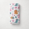 Little Dino Girls Fucshia/Aqua 2 pack Muslin Swaddling Blankets - 3 of 4