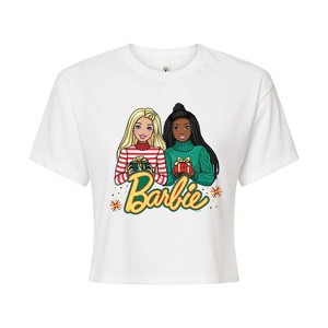 Women's - Barbie - Winter Holiday Friends Cropped Graphic T-Shirt - 1 of 4