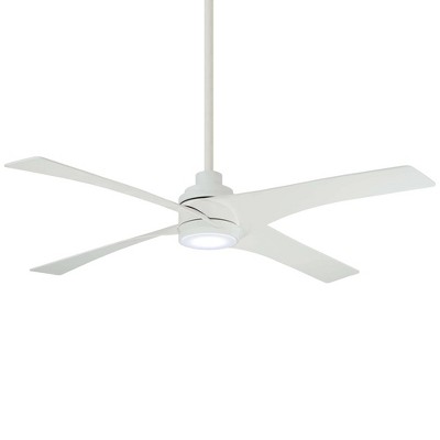 56" Minka Aire Modern Indoor Ceiling Fan with LED Light Remote Control Flat White for Living Room Kitchen Bedroom Family Dining