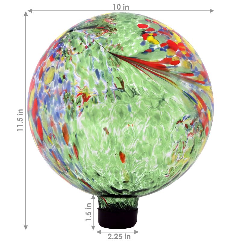 Sunnydaze Indoor/Outdoor Artistic Gazing Globe Glass Garden Ball for Lawn, Patio or Indoors - 10" Diameter, 4 of 16