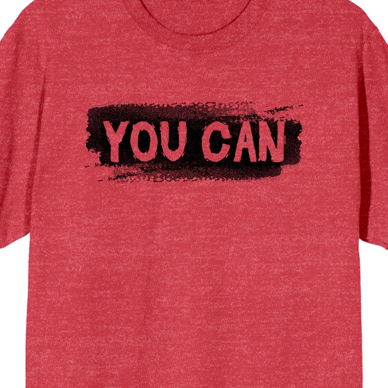 "You Can" Gym Culture Men's Red Heather Graphic Tee, 2 of 4