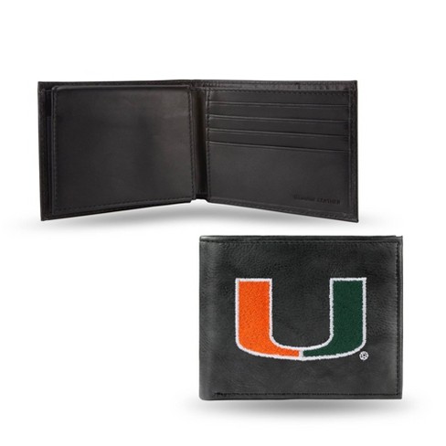 NCAA Miami Hurricanes Embroidered Genuine Leather Billfold Wallet