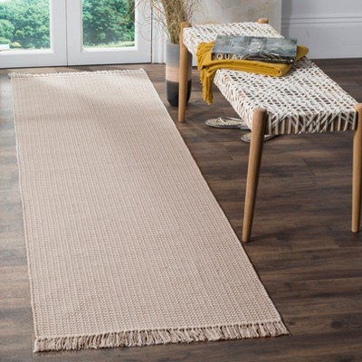 Ivory & Grey Cotton Handwoven 2'3" x 12' Montauk Runner Rug