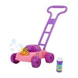 Toy Time Kids' Lawn Mower Bubble Blower Machine Push Toy - Pink/Purple/Orange