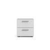 FurniFact,Modern White 2 Drawer Nightstand - Stylish Bedroom Nightstand with Drawers - 3 of 4