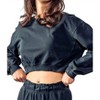 Women's Mineral Washed Mock Neck Crop Sweatshirt - Urban Daizy - 2 of 2