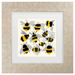 Trademark Fine Art - Jenny Frean Inky Bees Matted Framed Art - 1 of 4