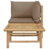 vidaXL 2 Piece Patio Lounge Set with Taupe Cushions Bamboo - 4 of 4
