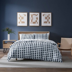 City Scene Urban Shibori Duvet Set Blue - 1 of 4