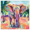 Kate & Laurel All Things Decor 30"x30" Sylvie African Elephant in Orange Framed Canvas by Rachel Christopoulos White - 2 of 4