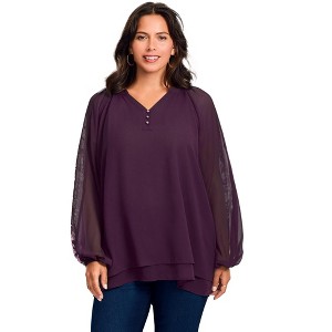 Avenue Double Layered Poet Blouse - 1 of 3