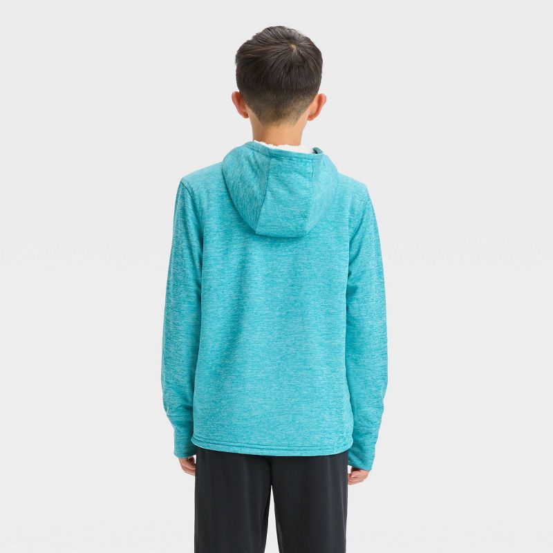 Boys' High Pile Fleece-Lined Full Zip Hooded Sweatshirt - All In Motion™, 2 of 4