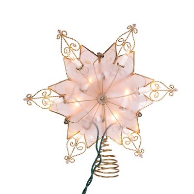 Brass Finish 9.1-Inch Capiz Star Christmas Tree Topper