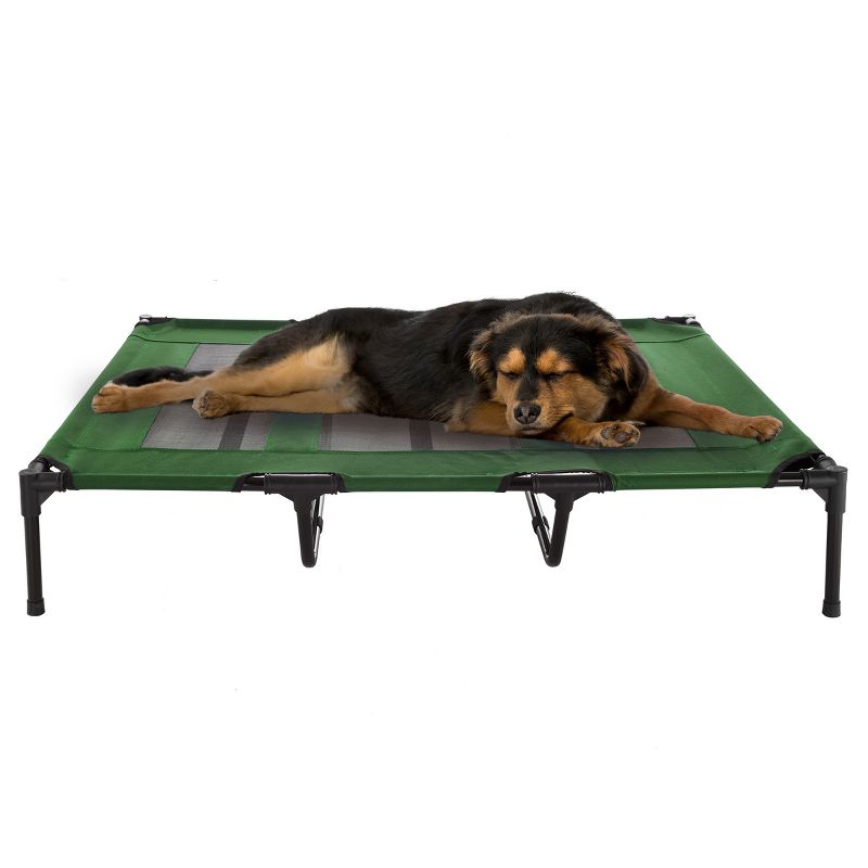 Elevated Dog Bed – 48x35.5 Portable Bed for Pets with Non-Slip Feet – Indoor/Outdoor Dog Cot or Puppy Bed for Pets up to 110lbs by Petmaker (Green), 1 of 9