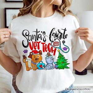 Santa’s Favorite Vet Tech Christmas T-Shirt, Festive Holiday Veterinary Tee | OrnamentallyYou - 1 of 4