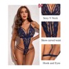 Clotth Women's Deep V Lace Teddy Bodysuit - Exquisite One Piece Lingerie, Babydoll Teddy Underwear - 4 of 4