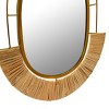 Storied Home Oval Modern Boho Metal and Cane Framed Wall Mirror Natural: Iron & Cane Material, No Assembly Required - 4 of 4