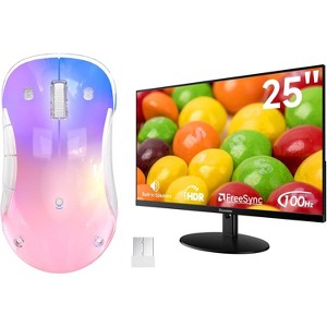 LED Wireless Mouse and 25 Inch Computer Monitor - 1 of 3