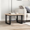 vidaXL Coffee Table O-Frame 23.6"x23.6"x15.9" Solid Wood Pine and Steel - 3 of 4