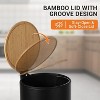 8 Gallon Step Trash Can with Bamboo Lid, Slim Round Stainless Steel, Soft-Close Pedal, Removable Inner Bucket, for Kitchen, Office, Bathroom - 4 of 4