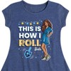 Girls' - Barbie - This is How I Roll Holiday Fit & Flair Cap Sleeve Dress - 2 of 3