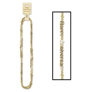 Beistle Happy Anniversary Beads-Of-Expression, 36", (12/Pkg) Gold - 1 of 1