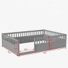 High Guardrails Enhanced Safety Design Floor Bed,Low Ground Design Platform Beds,Natural Solid Pine Wood Full Bed-Cuddlewood - 4 of 4