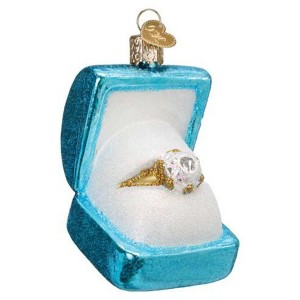 Old World Christmas 2.5 Inch Something Blue Ring Box Ornament Wedding Engagement Ring Marriage Tree Ornaments - 1 of 3