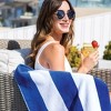 TowelSoft Premium Cabana Stripe 100% Cotton Terry Velour Beach Towel 35 inch x 60 inch - 4 of 4
