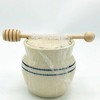 Martinez Pottery Heritage Blue Stripe Stoneware Honey Pot with Wooden Dipper - 3 of 4