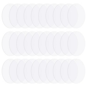 Unique Bargains Acrylic Round Clear Transparent Key Tags Disc with Hole - 1 of 4