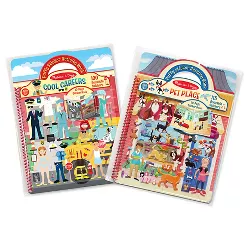 Melissa & Doug Puffy Sticker Activity Books Set: Cool Careers and Pet Place