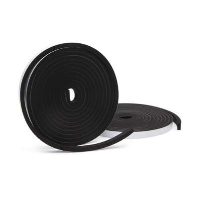 Stockroom Plus 2 Rolls Window Weather Stripping Tape, 1/2 x 1/4 Inch (13 Ft Per Roll, Black)