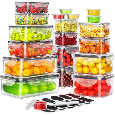40 PCS Food Storage Containers with Lids Airtight (20 Containers & 20 Lids), Plastic Storage Meal Prep Container-Stackable 100% Leakproof & Microwave