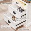 GlasFlength Nightstands Nightstand Farmhouse Style Bedside Table with Storage Drawers Simple Design for Bedroom, White, 19.68"*15.75"*23.62" - 3 of 4